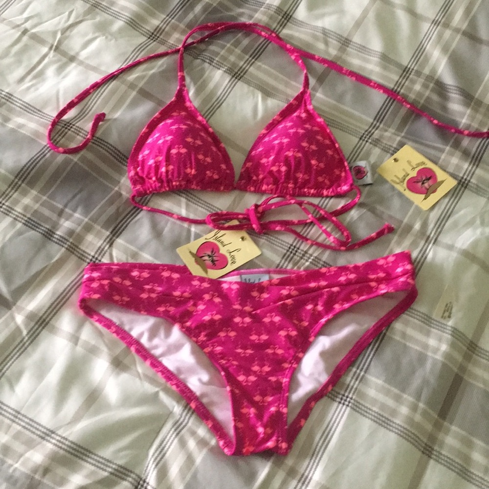 Pink Flamingo Bikini, Sz M